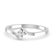 925 Sterling Silver 1.5 MM Cubic Zirconia Handmade Flower Adjustable Ring