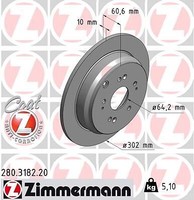 2X Zimmermann 280.3182.20 Bremsscheibe FüR Honda