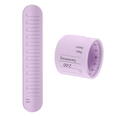 2Pcs Writable Wrist Band 9.45'' x 1.77'' Slap Bracelet for Reminder (Plaid Purple)