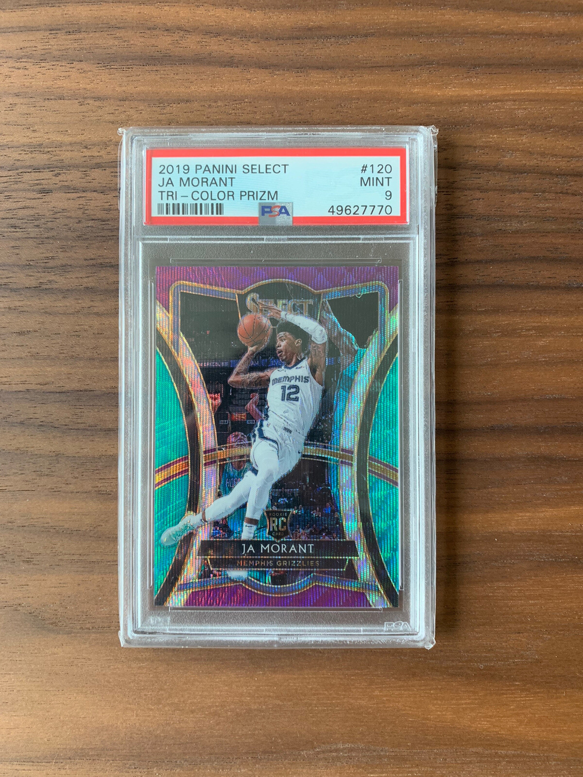 2019-20 Panini Select - Tri-Color Prizm Premier #120 Ja Morant PSA 9 Memphis