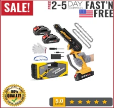 Mini Chainsaw 6-Inch with 2 Battery Mini Electric Chain Saws Cordless Handheld