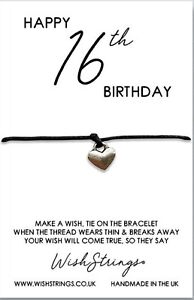 Wish Bracelet. 16th Birthday. Handmade Gift For Friend, Daughter, Niece, Sister