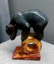 Vintage Acrobatic Pottery Bear 1950 Konakovo  Mid Century Soviet Decor 