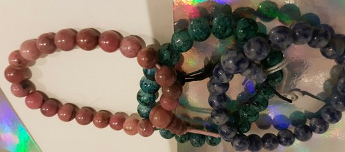 Armbänder mit Halbedelsteinen 3er Set (Stretch Band)