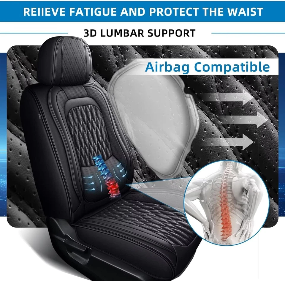 Car Seat Covers For Honda Ridgeline 2006-2025 Faux Leather Waterproof (2 Seat) Foto 4 de 4