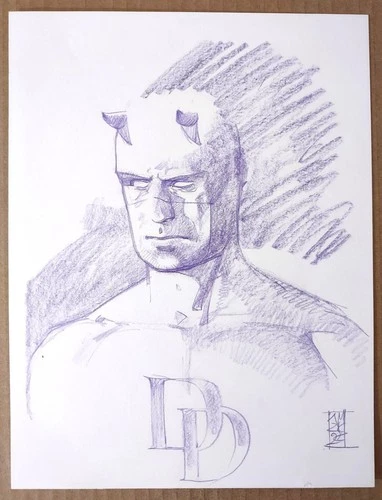 ALEX MALEEV SIGNED DAREDEVIL ORIGINAL ART-8.25 X 11! FREE SHIPPING!