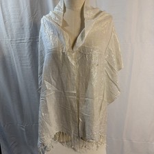 White And Silver Metallic Scarf