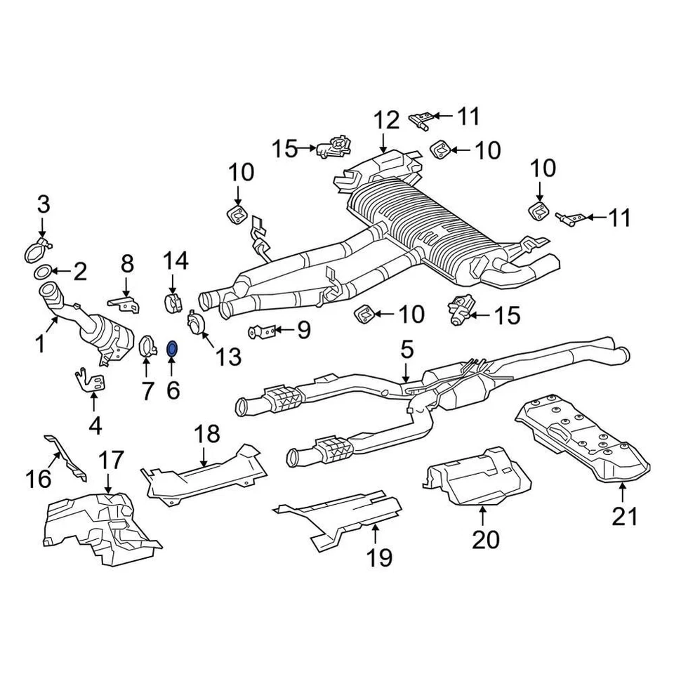 For Mercedes-Benz Sprinter 3500 10-22 Mercedes-Benz 2204920281 Exhaust Pipe Seal Foto 3 de 4