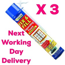 3  x FIX & FILL EXPANDING FOAM & FILLER 750ml EVERBUILD