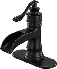 Waterfall Bathroom Faucet Oil Rubbed Bronze Antique, Single-Handle One Hole Sink