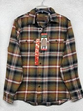 Orvis Perfect Flannel Shirt Mens Medium Brown Plaid Long Sleeve Pockets