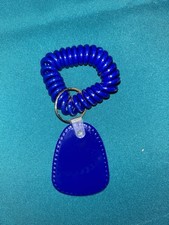 6 New Spiral Wrist Coil with Key Rings, Blue Color Flexible Wrist Coil