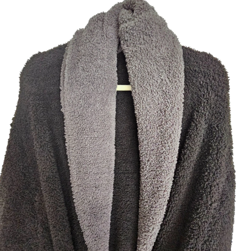Bata larga Barefoot Dreams para mujer L/XL negra gris polar CozyChic Lite Foto 2 de 4