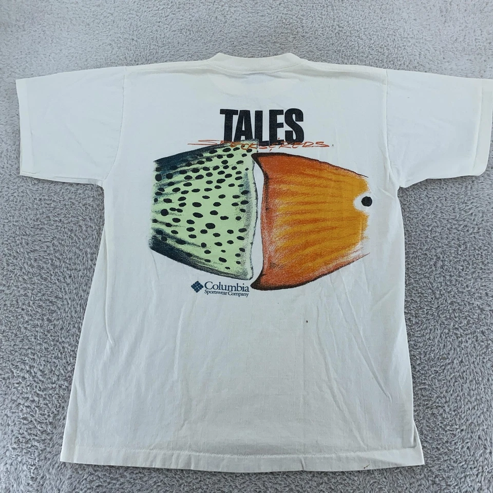 Camiseta De Colección Columbia Specks & Reds Para Hombres M/L Tales Fish Heads Arte EE. UU. 90s Foto 2 de 4