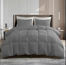 Full/Queen All Season Quilted 1 Pc Comforter- Box Stitching Duvet Insert