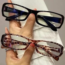 Women Square Rimless Blue Light Blocking Reading Glasses Small Frame Glasses New