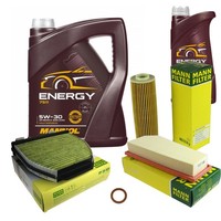 Inspektionspaket 6L Mannol 5W-30 FüR Mercedes W204 C 180 CGI S204 W212 E 200