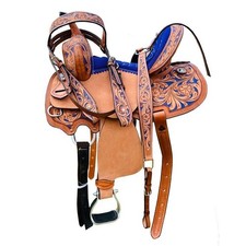 Western Leather Barrel Racing Horse Saddle Handmade Racer Equestrian Trail Tack
