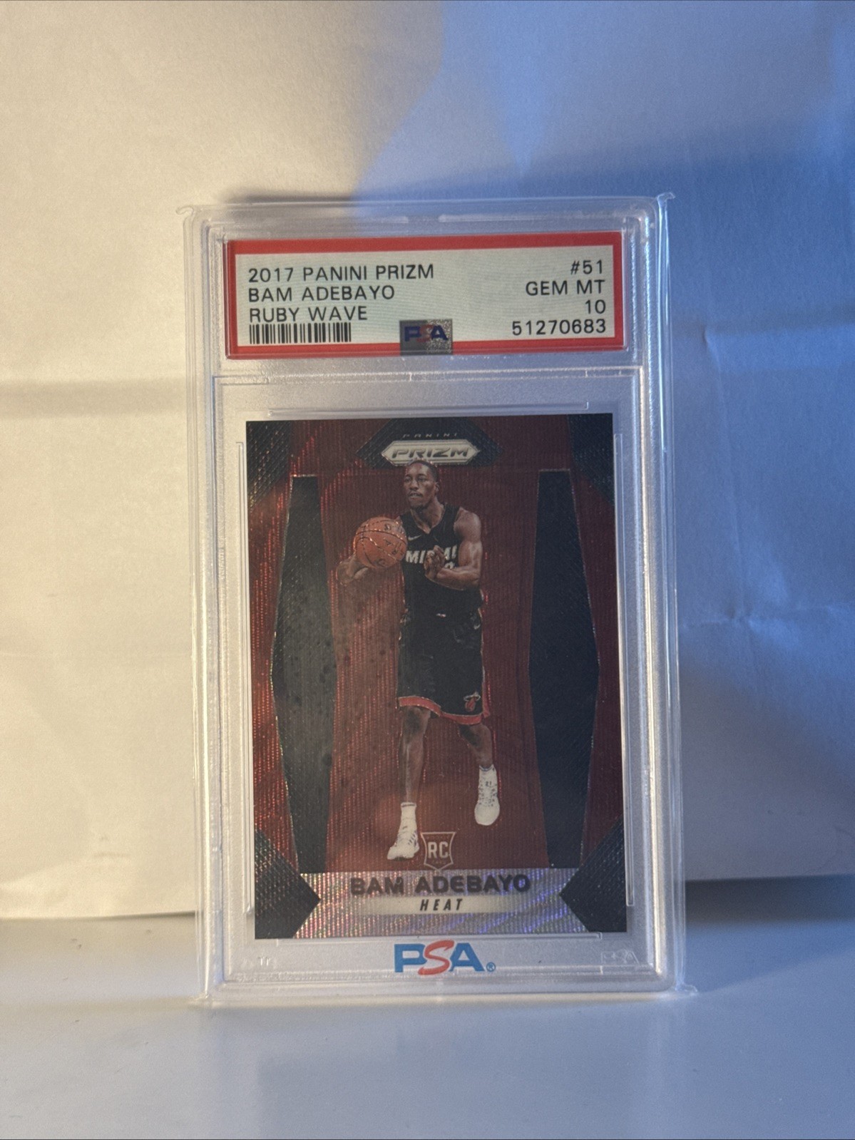 2017-18 Panini Prizm - Bam Adebayo #51 Ruby Wave Prizm (RC)