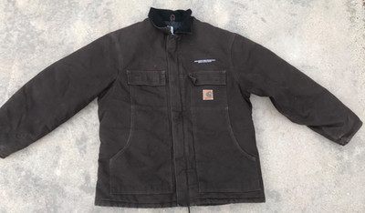 Carhartt C26 DKB Jacket Mens Large Brown Duck Canvas Artic Quilt Lined Workwear