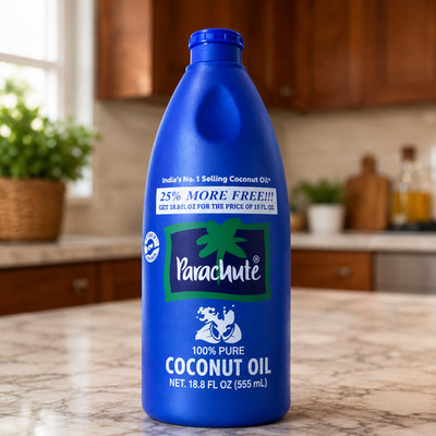 Parachute 100% Pure Coconut Oil 18.8 fl oz Natural Hair Skin Body Care Oil