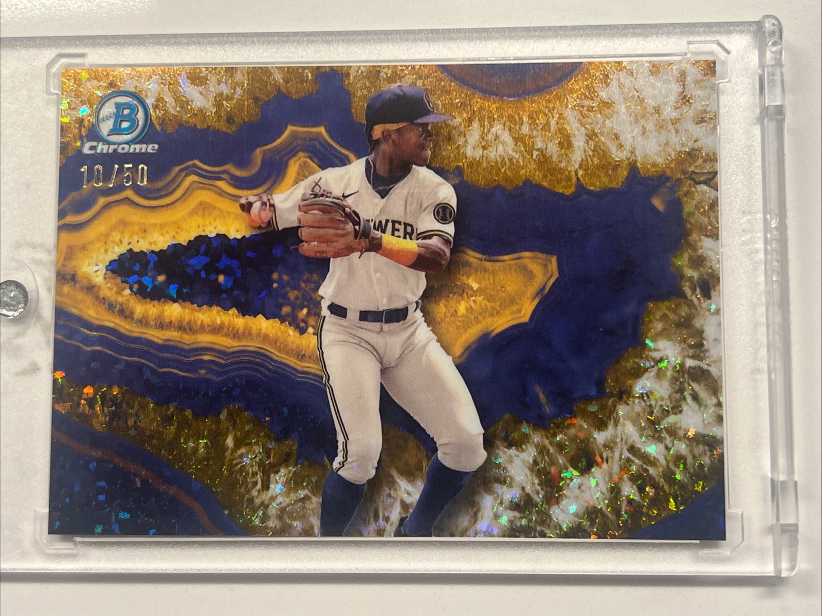 2025 Bowman Chrome Jesus Made BWC-1 Crystallized Gold Refractor /50