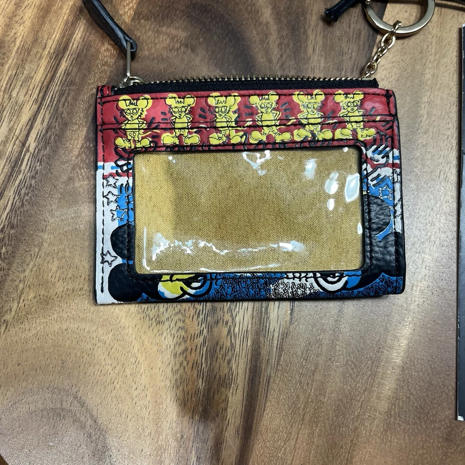 Coach Disney Mickey Mouse X Keith Haring Mini Estuche de Identificación Ajustado Nuevo Foto 3 de 4