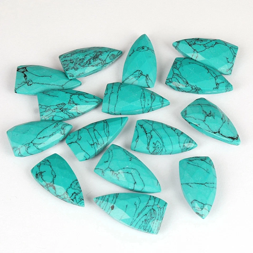 Natural Arizona Certified Blue Turquoise Pear Cut Loose Gemstones Lot 50 Pcs - Image 2 of 4