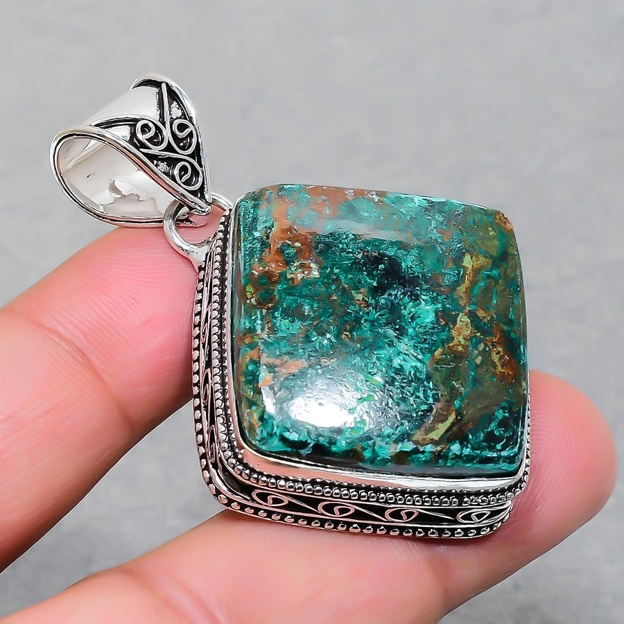 Sanora Chrysocolla piedras preciosas hecho a mano regalo joyería colgante...