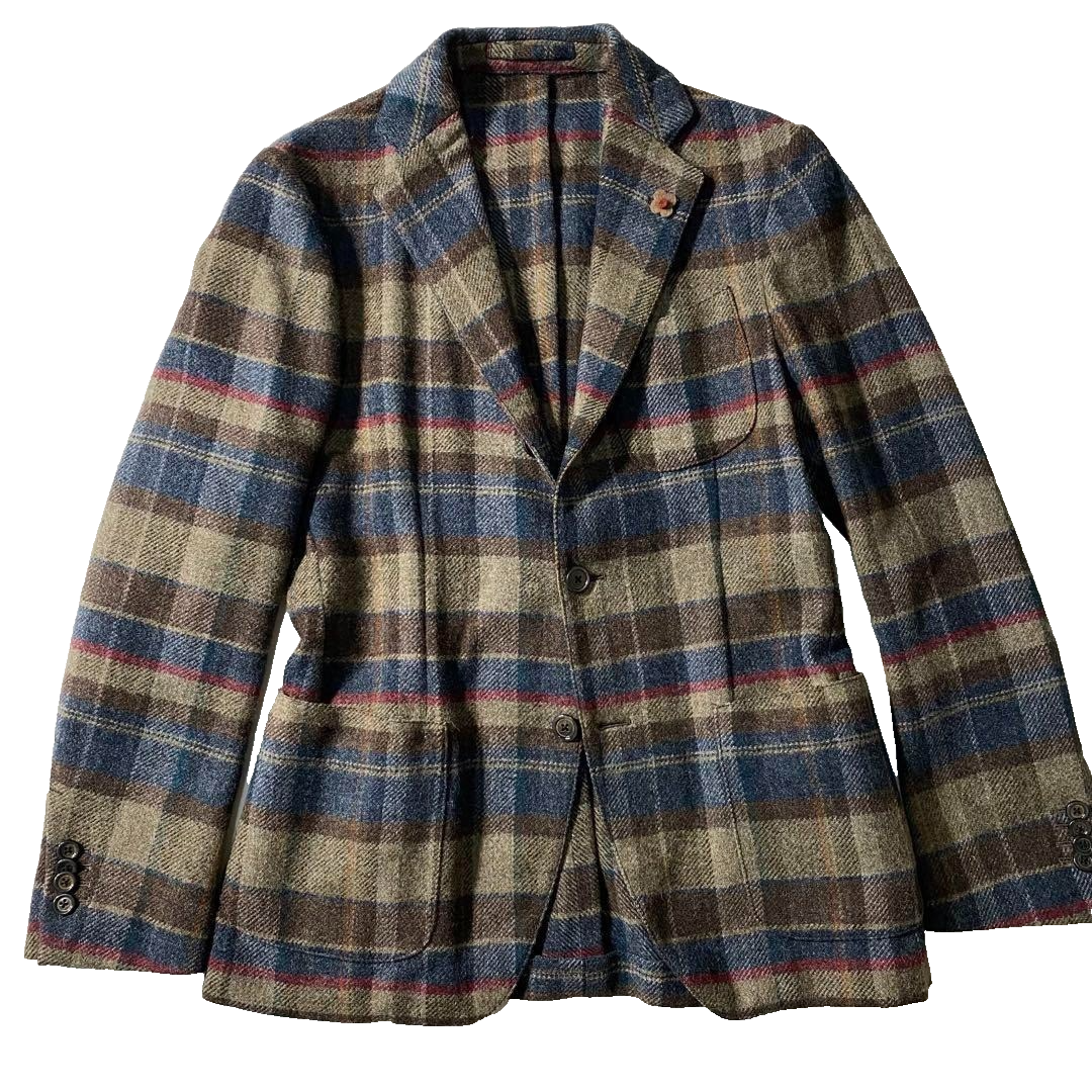 ジャケット・アウター made in ITALY LARDINI JACKET y LARDINI Tailored Jacket size 44 wool gray check made in Italy 101