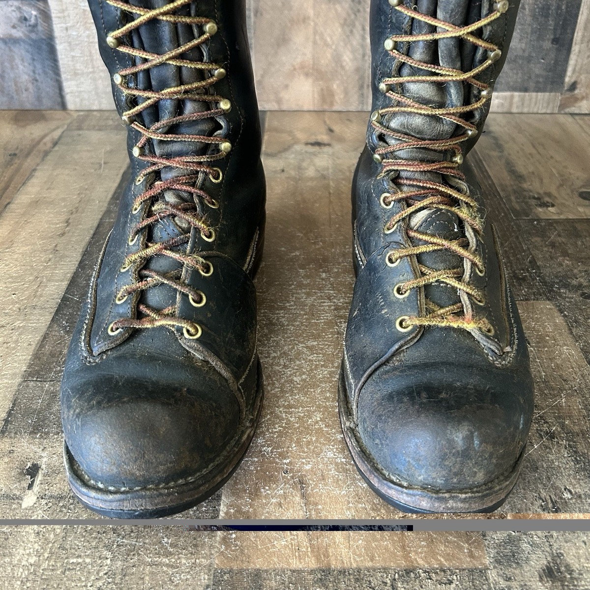 Wesco Vintage Tall Lace Up Logger Linesman Plain Toe Work Boots Mens 8 D 90 main image 4