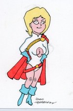 Fred Hembeck Sketch Card: Power Girl (DC Comics)