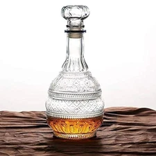 Liquor Decanter, Glass Spirits Decanter with Airtight Stopper, Whiskey Vodka ...
