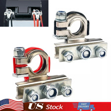 2x Car Boat Marine Battery Terminal Clamps Top Post Positive Negative Connectors