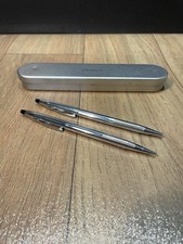 CROSS Century Vintage Ball Point Pen  Mechanical Pencil Set 3501 Chrome