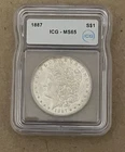 1887-P $1 Morgan Silver Dollar ICG MS 65 Free Shipping!