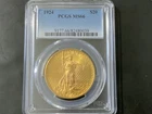 1924 $20 St. Gaudens Gold Ms 66.