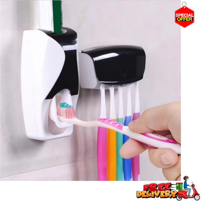Neu Automatischer Zahnpastaspender Zahnbürstenhalter Ständer Wandmontage Badezimmer