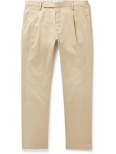 Saint Laurent Slim Fit Pleated Cotton Blend Twill Chinos Size 34
