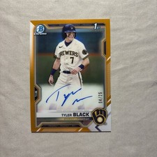 2021 Bowman Draft Chrome Autographs Tyler Black Orange Refractor Auto /25