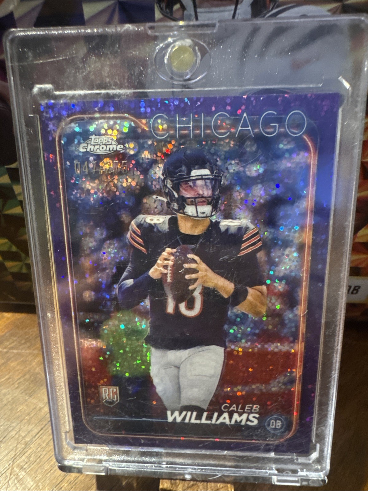 2024 Topps Chrome - Rookies Caleb Williams #202 Purple Speckle Refractor /275 RC