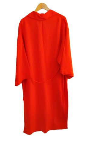 ZARA red linen blend maxi midi kaftan style dress size L 12 14 NWT - Picture 8 of 9