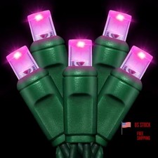 25ft 50 Counts LED Christmas Lights - Commercial Grade Christmas Pink