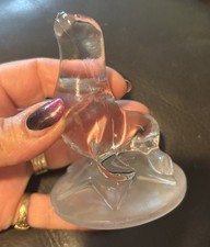 Lead Crystal Seal Figurine On Frosted Wobble Base No Chips maybe RCR