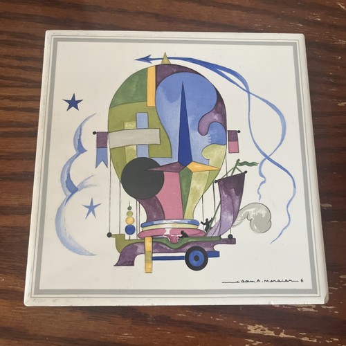 Villeroy & Boch "Le Ballon #6 Harlequin" Ceramic Hot Air Balloon Tile Art Trivet - 第 19/20 張圖片