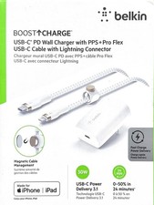Belkin Boost Charge 30W USB-C PD Wall Charger  PPS  Pro Flex for iPhone F-Ship
