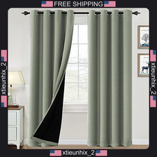 Blackout Curtains 2 Panels Thermal Insulated Grommet 96 Inch Light Blocking