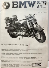 ESCI 1/9 Model kit 7008 Assembly Instructions only for German BMW R/75 A/1 solo