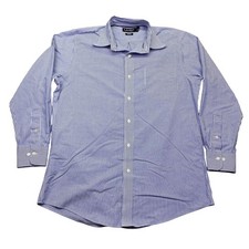 Lauren Ralph Lauren Mens Blue White Stripe Slim Fit Non Iron Dress Shirt Sz 16