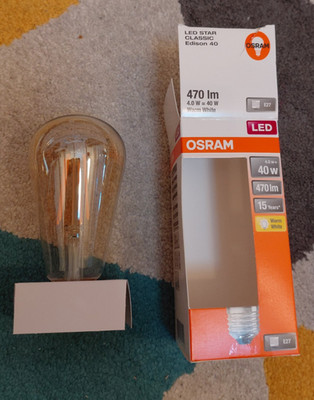 Osram LED STAR Shape Edison 40 - Warm White - 470 lm - 4.0W = 40 W E27 A++ Original Packaging